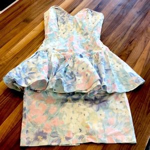 Rampage Strapless Bustierre Dress With Ruffled Waist